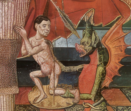Battle with Evil: Dragon Detail in Abadia's St Michael
