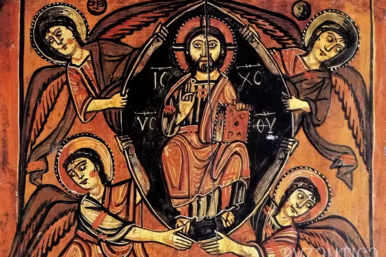 Stunning capture of the Sinai ascension of Christ icon showing intricate details of Byzantine craftsmanship 5