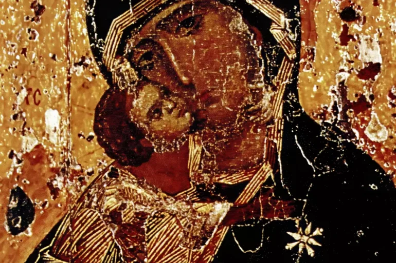Vladimir Icon showcasing supreme Byzantine craftsmanship and spiritual depth in stunning UHD resolution