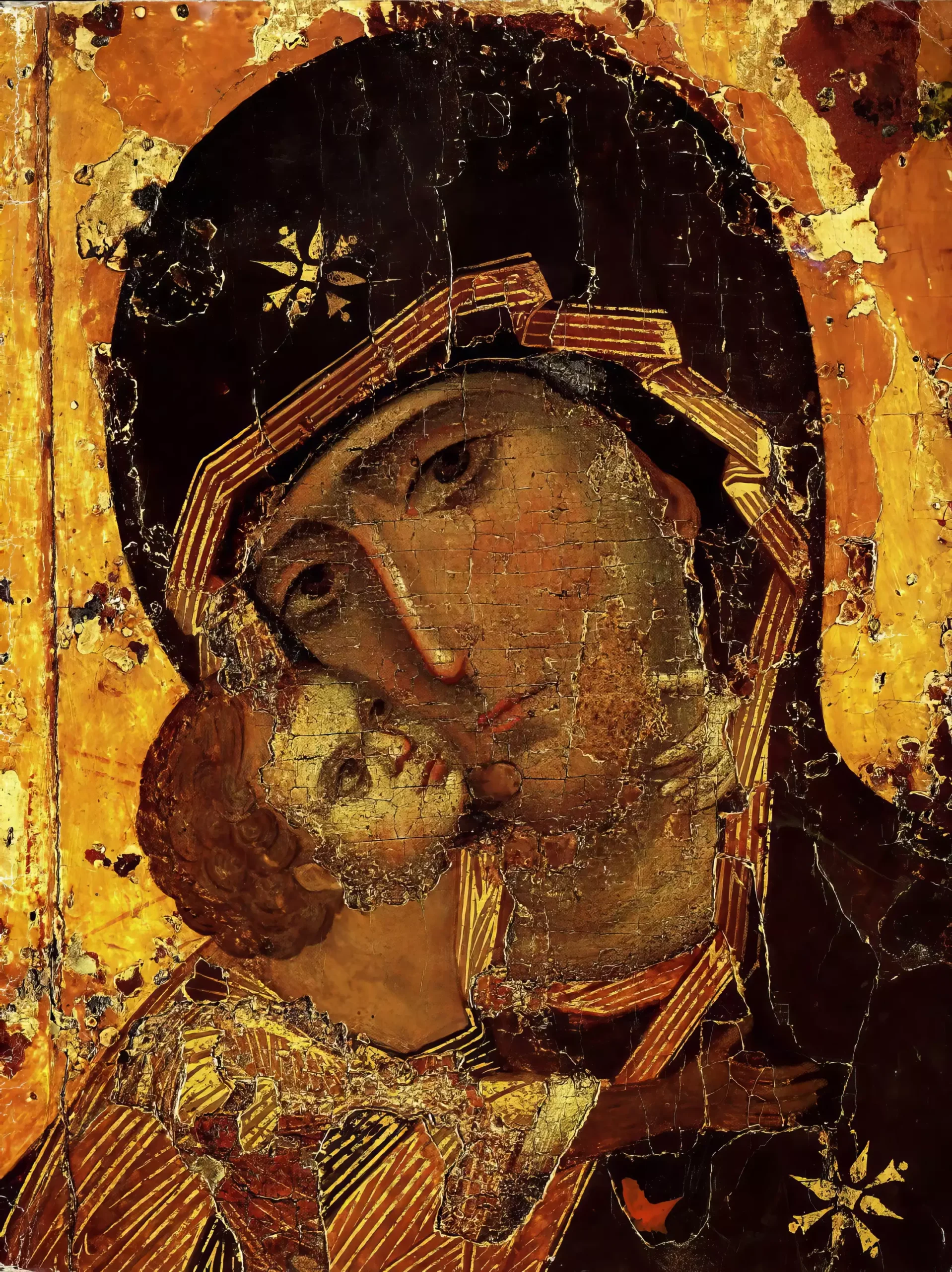 Vladimir Icon detail revealing intimate mother-child relationship in breathtaking clarity (UHD)