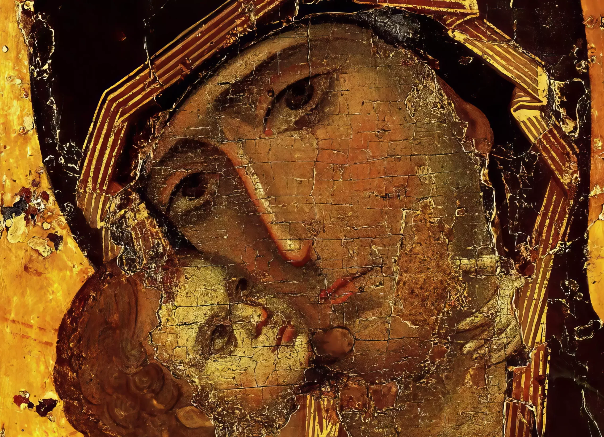 Vladimir Icon's Tender Detail Mother and Child Sacred Embrace (UHD)