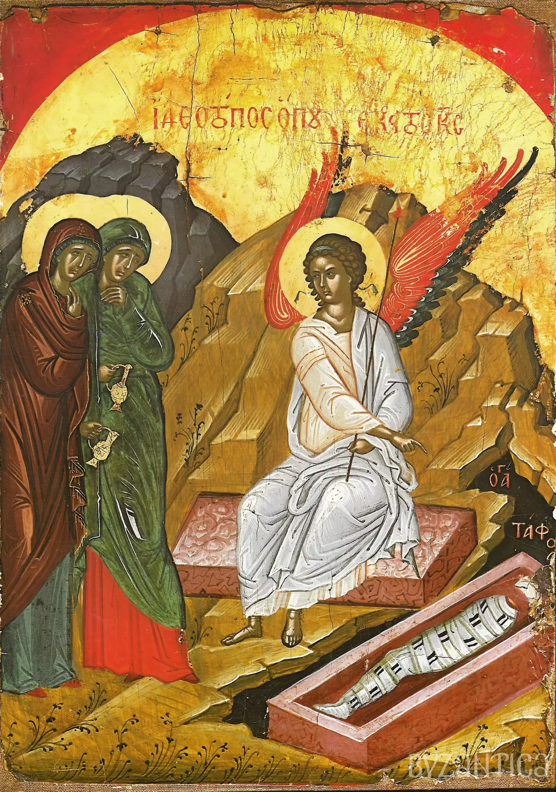 Myrrh Bearers icon by Theophanes full composition revealing divine narrative and artistic mastery in stunning UHD quality