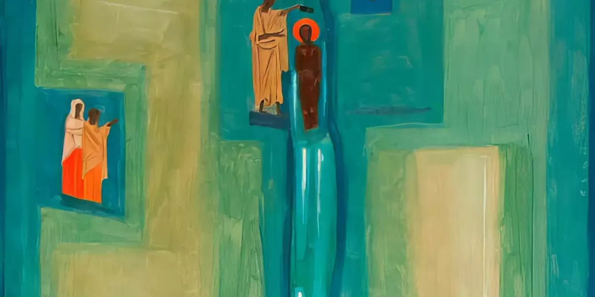 Nowosielski Baptism 1964 merges Byzantine tradition with modernist geometry